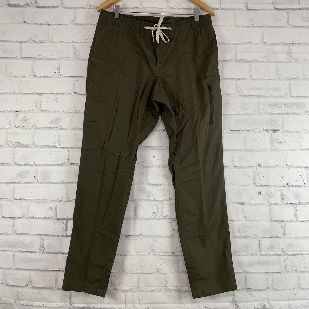 Vuori Pants Men's Size Large Chino 32" Inseam Tapered Drawstring Organic Ripstop